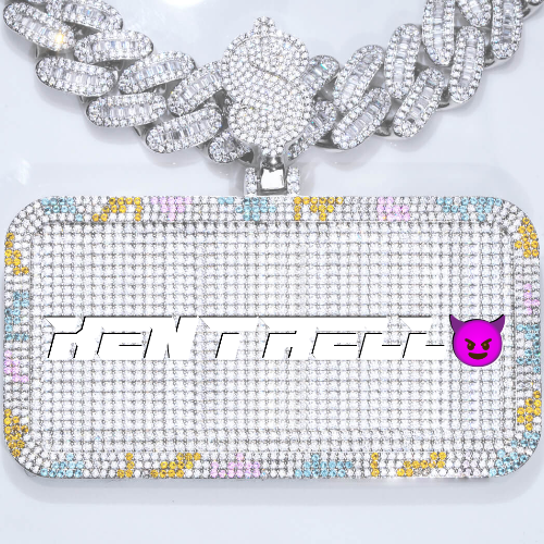 CUSTOM LETTER NECKLACE 3D COLORFUL SQUARE