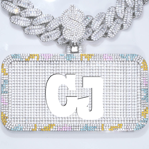 CUSTOM LETTER NECKLACE 3D COLORFUL SQUARE