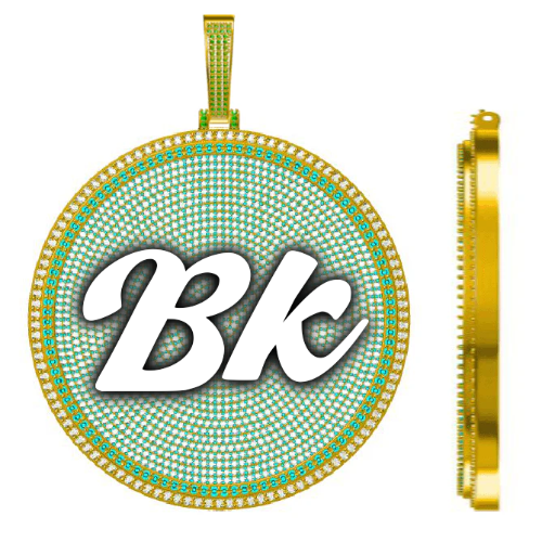 CUSTOM LETTER NECKLACE 3D BIG DISC