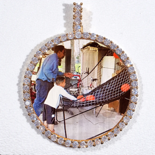 LARGE 3D CIRCLE CUSTOM PICTURE PENDANT