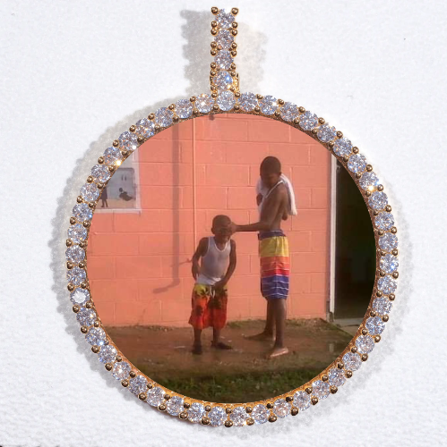 LARGE 3D CIRCLE CUSTOM PICTURE PENDANT