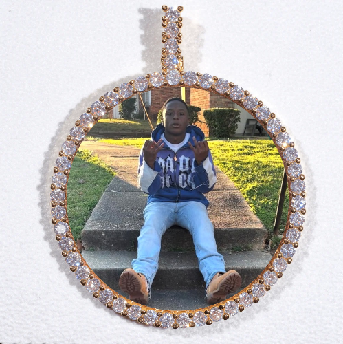 LARGE 3D CIRCLE CUSTOM PICTURE PENDANT