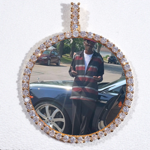 LARGE 3D CIRCLE CUSTOM PICTURE PENDANT
