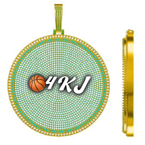 CUSTOM LETTER NECKLACE 3D BIG DISC