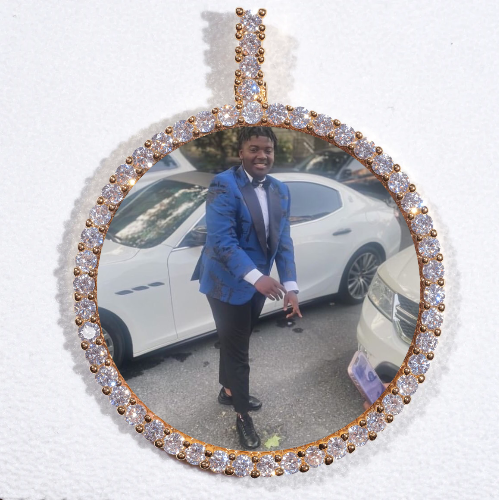 LARGE 3D CIRCLE CUSTOM PICTURE PENDANT