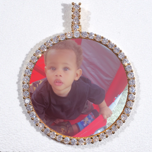 LARGE 3D CIRCLE CUSTOM PICTURE PENDANT