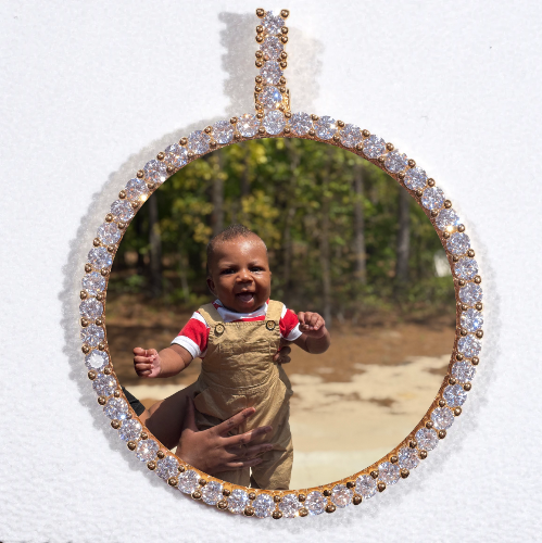 LARGE 3D CIRCLE CUSTOM PICTURE PENDANT