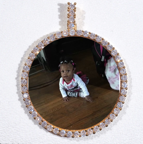 LARGE 3D CIRCLE CUSTOM PICTURE PENDANT