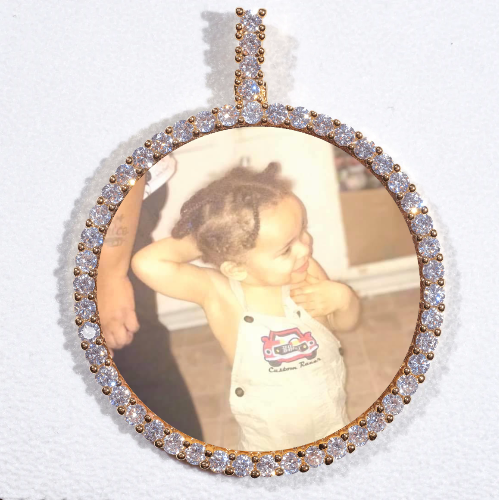 LARGE 3D CIRCLE CUSTOM PICTURE PENDANT