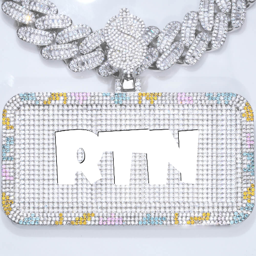 CUSTOM LETTER NECKLACE 3D COLORFUL SQUARE