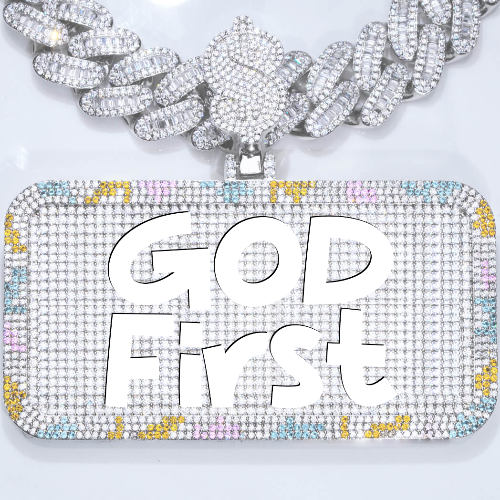 CUSTOM LETTER NECKLACE 3D COLORFUL SQUARE