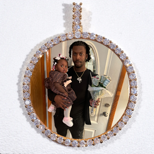 LARGE 3D CIRCLE CUSTOM PICTURE PENDANT