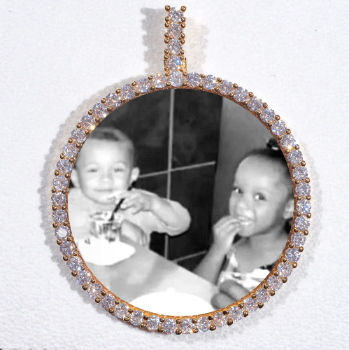 LARGE 3D CIRCLE CUSTOM PICTURE PENDANT