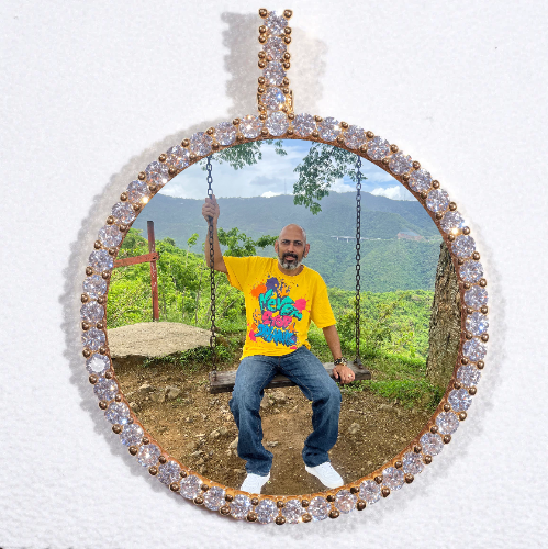 LARGE 3D CIRCLE CUSTOM PICTURE PENDANT
