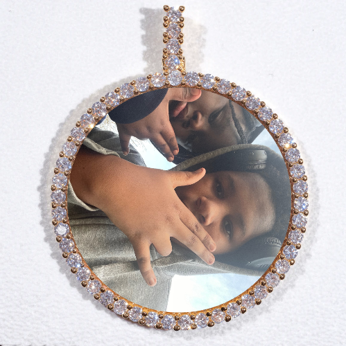 LARGE 3D CIRCLE CUSTOM PICTURE PENDANT