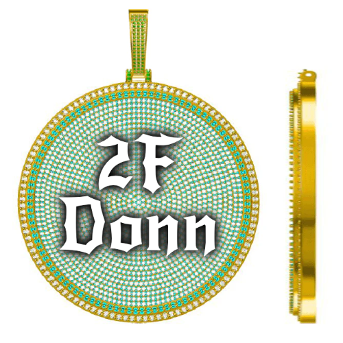 CUSTOM LETTER NECKLACE 3D BIG DISC