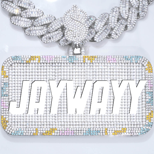 CUSTOM LETTER NECKLACE 3D COLORFUL SQUARE