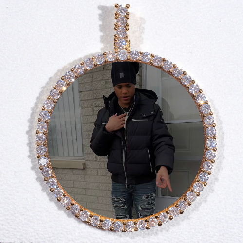 LARGE 3D CIRCLE CUSTOM PICTURE PENDANT
