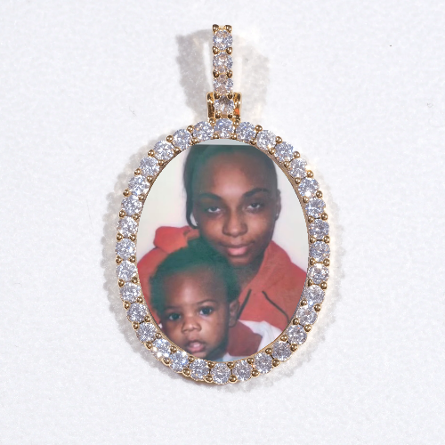 3D Oval Custom Picture Pendant