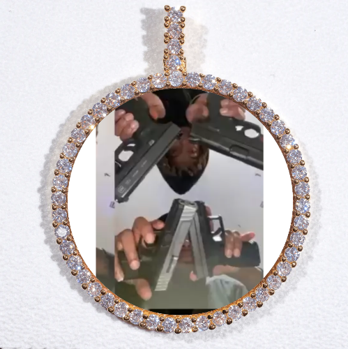 LARGE 3D CIRCLE CUSTOM PICTURE PENDANT