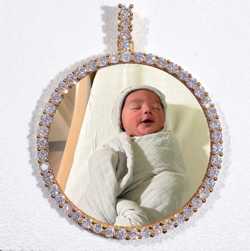 LARGE 3D CIRCLE CUSTOM PICTURE PENDANT