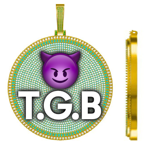 CUSTOM LETTER NECKLACE 3D BIG DISC