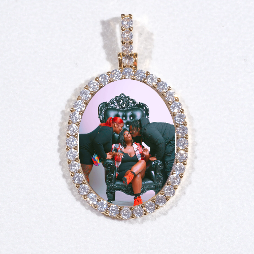 3D Oval Custom Picture Pendant