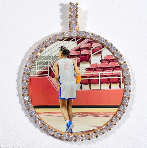 LARGE 3D CIRCLE CUSTOM PICTURE PENDANT