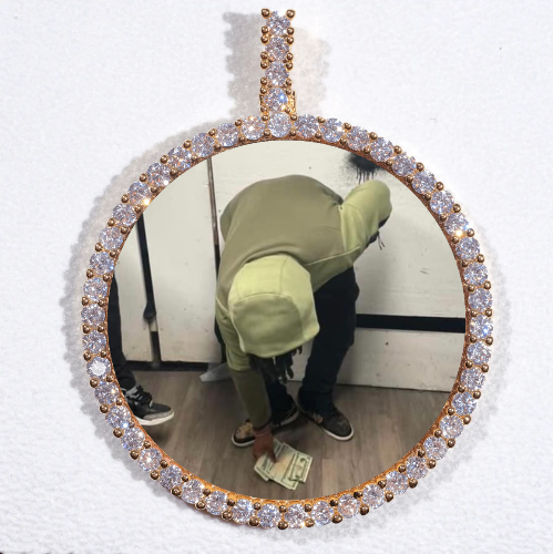 LARGE 3D CIRCLE CUSTOM PICTURE PENDANT