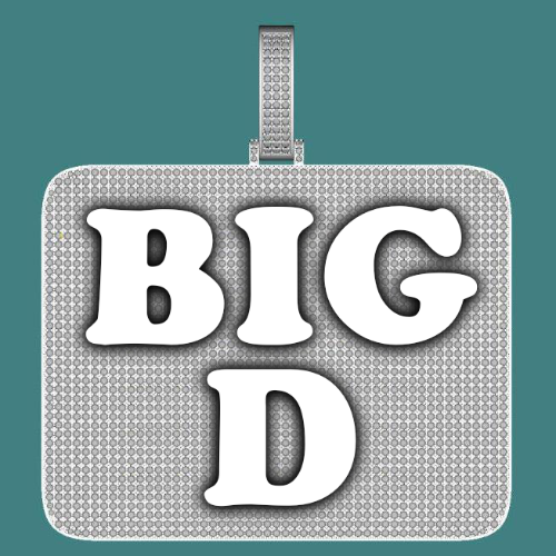 CUSTOM LETTER NECKLACE 3D BIG SQUARE