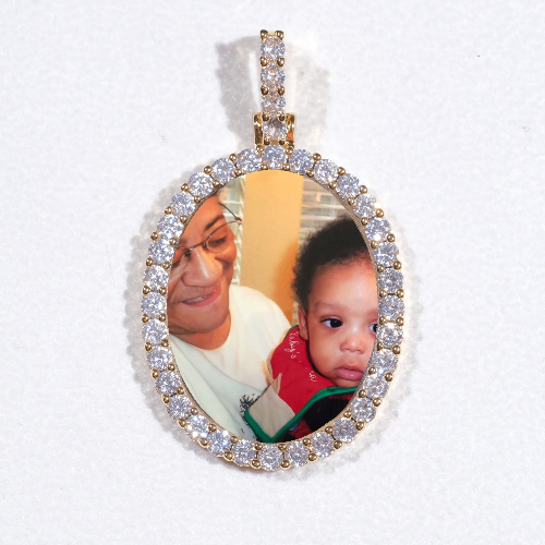 3D Oval Custom Picture Pendant