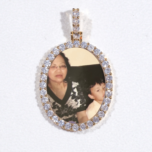 3D Oval Custom Picture Pendant