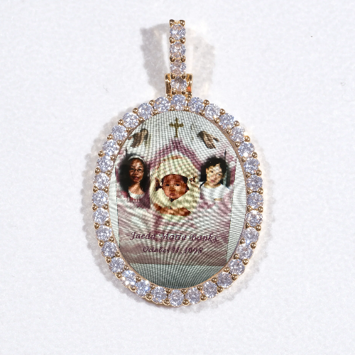3D Oval Custom Picture Pendant