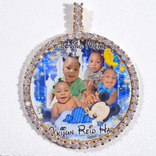 LARGE 3D CIRCLE CUSTOM PICTURE PENDANT