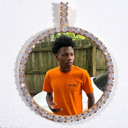 LARGE 3D CIRCLE CUSTOM PICTURE PENDANT