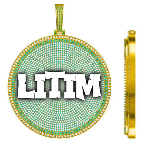 CUSTOM LETTER NECKLACE 3D BIG DISC