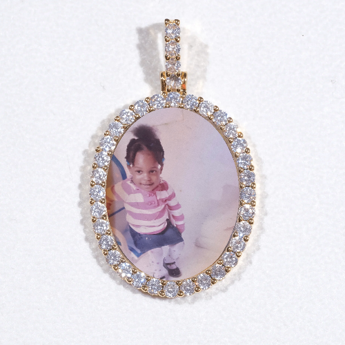 3D Oval Custom Picture Pendant