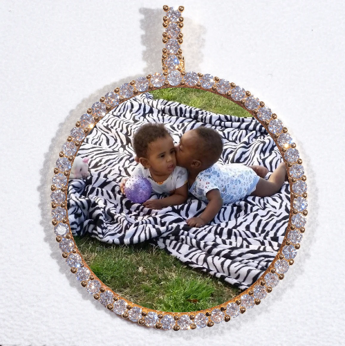 LARGE 3D CIRCLE CUSTOM PICTURE PENDANT