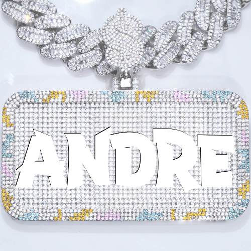 CUSTOM LETTER NECKLACE 3D COLORFUL SQUARE