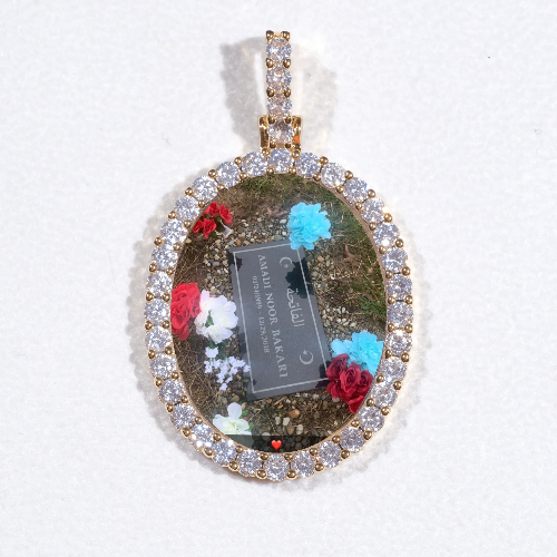 3D Oval Custom Picture Pendant