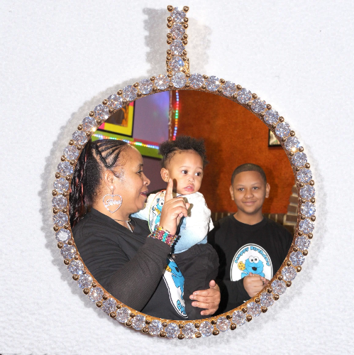 LARGE 3D CIRCLE CUSTOM PICTURE PENDANT