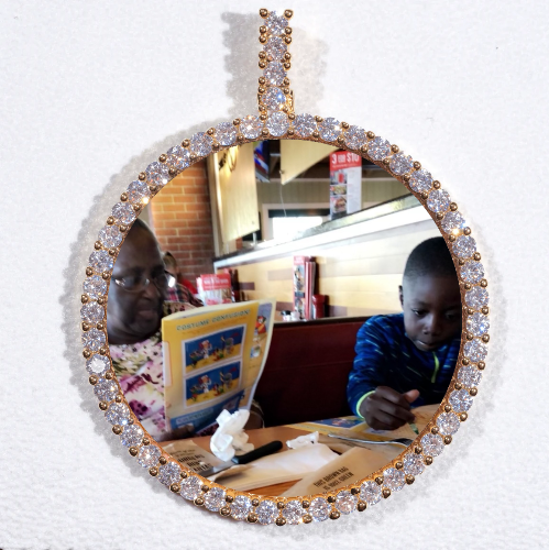LARGE 3D CIRCLE CUSTOM PICTURE PENDANT