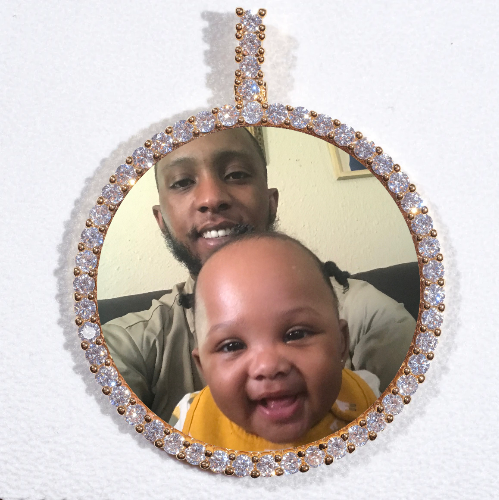 LARGE 3D CIRCLE CUSTOM PICTURE PENDANT