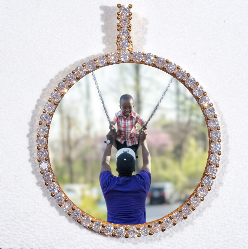 LARGE 3D CIRCLE CUSTOM PICTURE PENDANT
