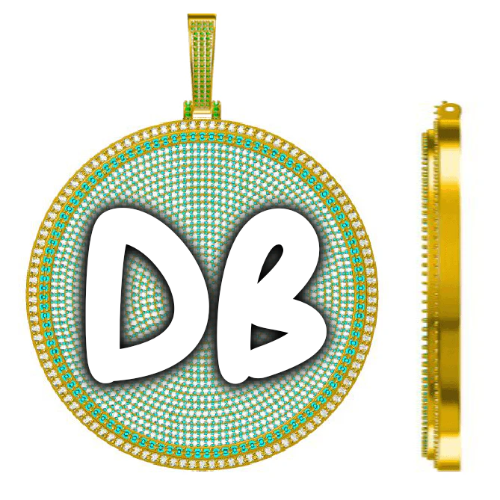 CUSTOM LETTER NECKLACE 3D BIG DISC