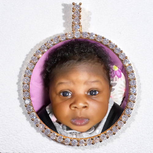 LARGE 3D CIRCLE CUSTOM PICTURE PENDANT
