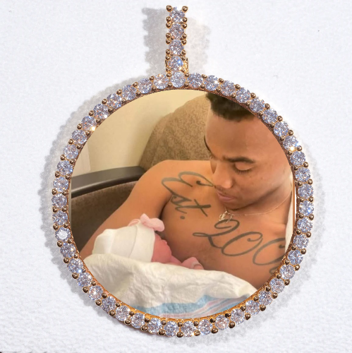 LARGE 3D CIRCLE CUSTOM PICTURE PENDANT