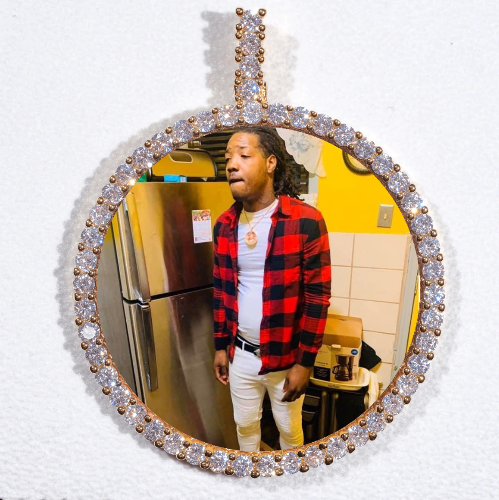 LARGE 3D CIRCLE CUSTOM PICTURE PENDANT