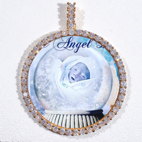 LARGE 3D CIRCLE CUSTOM PICTURE PENDANT