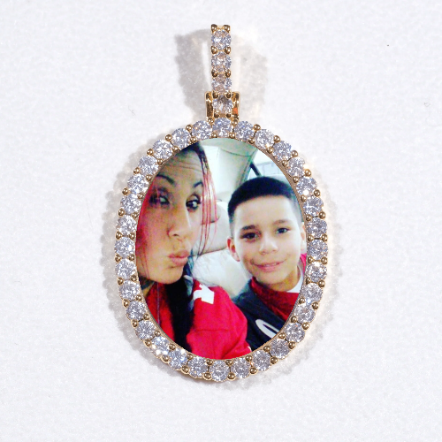 3D Oval Custom Picture Pendant